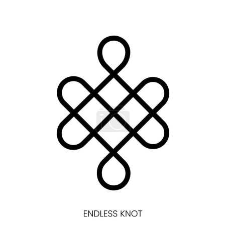 Illustration for Endless knot icon. Line Art Style Design Isolated On White Background - Royalty Free Image