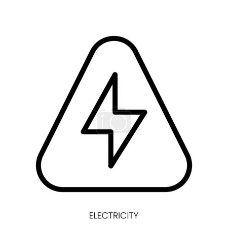 Illustration for Electricity icon. Line Art Style Design Isolated On White Background - Royalty Free Image