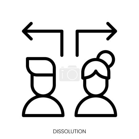 Illustration for Dissolution icon. Line Art Style Design Isolated On White Background - Royalty Free Image