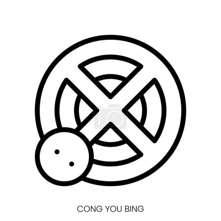 Téléchargez les illustrations : Cong vous bing icône. Design de style Line Art isolé sur fond blanc - en licence libre de droit