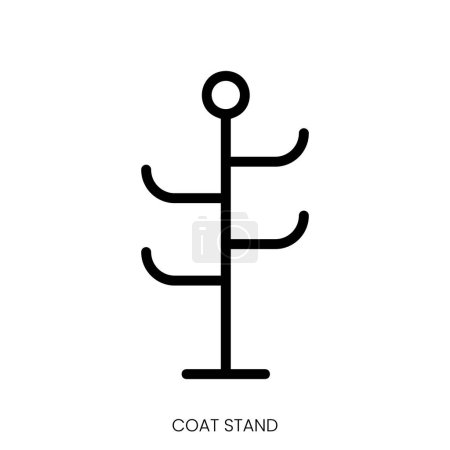Ilustración de Abrigo de pie icono. Diseño de estilo de arte de línea aislado sobre fondo blanco - Imagen libre de derechos