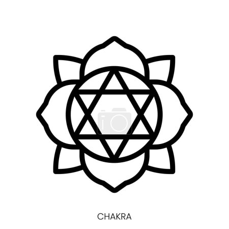 Illustration for Chakra icon. Line Art Style Design Isolated On White Background - Royalty Free Image