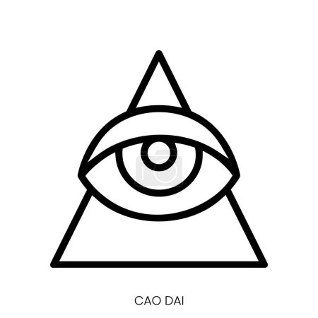 Illustration for Cao dai icon. Line Art Style Design Isolated On White Background - Royalty Free Image