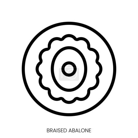 Illustration for Braised abalone icon. Line Art Style Design Isolated On White Background - Royalty Free Image