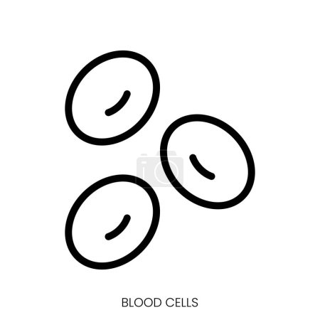 Illustration for Blood cells icon. Line Art Style Design Isolated On White Background - Royalty Free Image