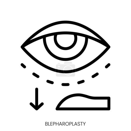 Illustration for Blepharoplasty icon. Line Art Style Design Isolated On White Background - Royalty Free Image