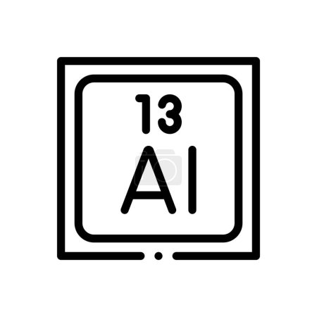 Aluminium-Symbol. Thin Linear Style Design isoliert auf weißem Hintergrund