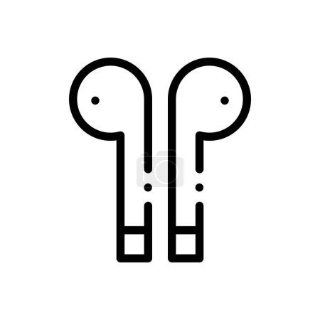 Airpods-Symbol. Thin Linear Style Design isoliert auf weißem Hintergrund