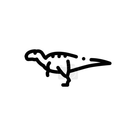 Akrocanthosaurus-Ikone. Thin Linear Style Design isoliert auf weißem Hintergrund