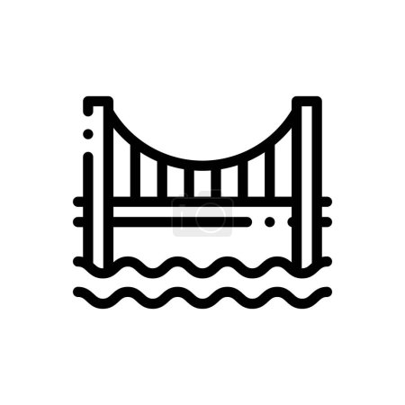 abril bridge icon. Thin Linear Style Design Isolated On White Background