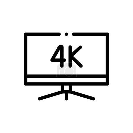 Illustration for 4k icon. Thin Linear Style Design Isolated On White Background - Royalty Free Image