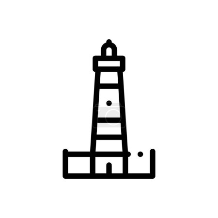 Ilustración de Icono del faro de Aveiro. Diseño de estilo lineal delgado aislado sobre fondo blanco - Imagen libre de derechos
