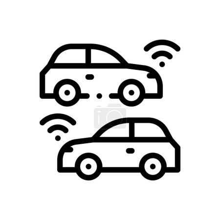 autonomous car icon. Thin Linear Style Design Isolated On White Background