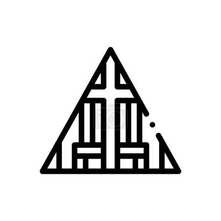 Ikone der arktischen Kathedrale. Thin Linear Style Design isoliert auf weißem Hintergrund