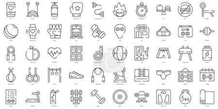 Ilustración de Linear Style gym Icons Bundle - Imagen libre de derechos