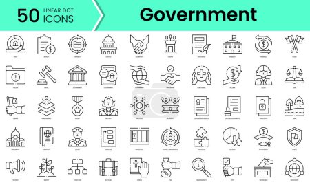 Téléchargez les illustrations : Set of government icons. Line art style icons bundle. vector illustration - en licence libre de droit