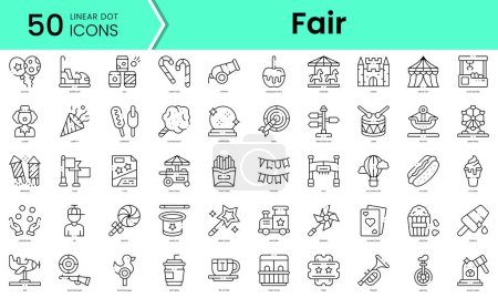 Illustration for Set of fair icons. Line art style icons bundle. vector illustration - Royalty Free Image