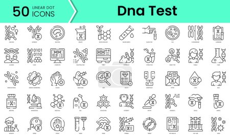 Illustration for Set of dna test icons. Line art style icons bundle. vector illustration - Royalty Free Image