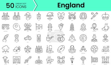 Ilustración de Conjunto de iconos ingleses. Paquete de iconos de estilo arte de línea. ilustración vectorial - Imagen libre de derechos