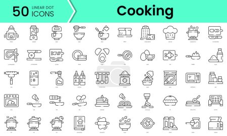 Illustration for Set of cooking icons. Line art style icons bundle. vector illustration - Royalty Free Image