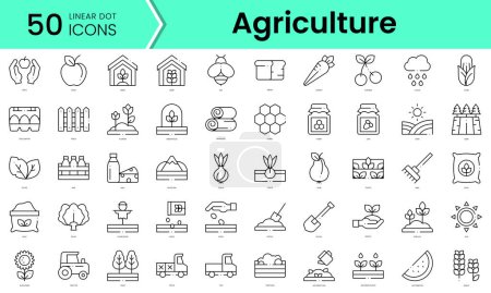 Photo for Set of agriculture icons. Line art style icons bundle. vector illustration - Royalty Free Image
