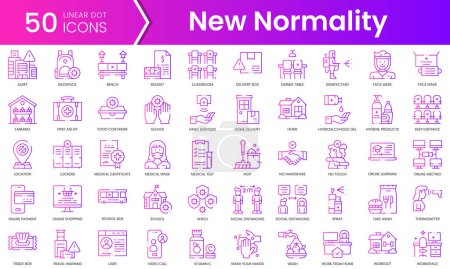 Ilustración de Conjunto de nuevos iconos de normalidad. Paquete de iconos de estilo degradado. Ilustración vectorial - Imagen libre de derechos