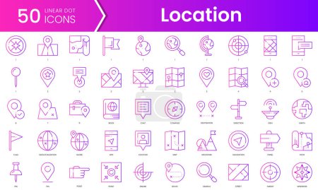 Ilustración de Conjunto de iconos de ubicación. Paquete de iconos de estilo degradado. Ilustración vectorial - Imagen libre de derechos
