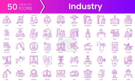 Ilustración de Set de iconos de la industria. Paquete de iconos de estilo degradado. Ilustración vectorial - Imagen libre de derechos