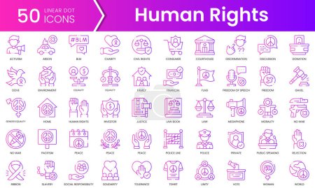 Eine Reihe von Menschenrechtsikonen. Gradient style icon bundle. Vektorillustration
