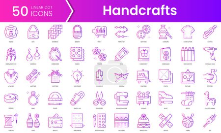 Illustration for Set of handcrafts icons. Gradient style icon bundle. Vector Illustration - Royalty Free Image