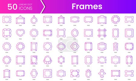 Set von Frames-Symbolen. Gradient style icon bundle. Vektorillustration