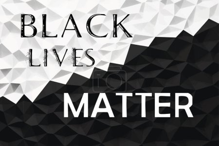 Téléchargez les photos : BLACK LIVES MATTER texte sur un fond noir et blanc. Concept des droits de l'homme. Manifestation contre la fin du racisme. - en image libre de droit