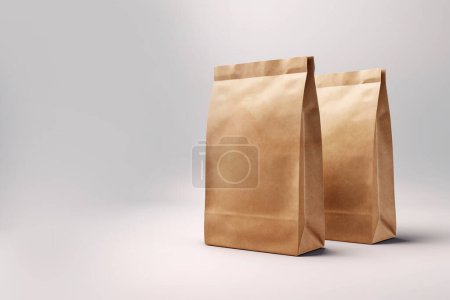 Téléchargez les photos : Sacs d'emballage en papier artisanat. Modélisation vide. - en image libre de droit