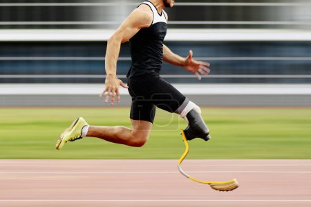 Téléchargez les photos : Motion flou athlète handicap course de sprint en compétition d'athlétisme, sports jeux d'été - en image libre de droit