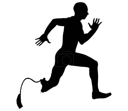 Illustration for Athlete disabled amputee running - Royalty Free Image