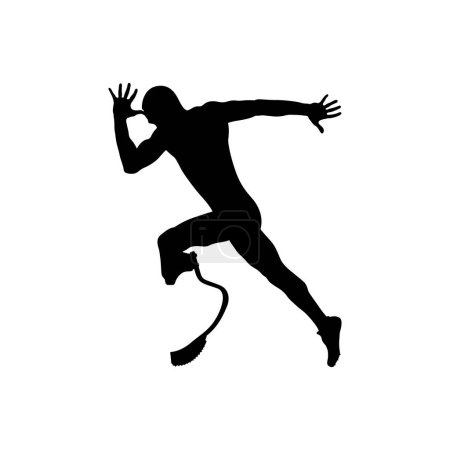 Illustration for Explosive motion athlete runner disabled amputee - Royalty Free Image