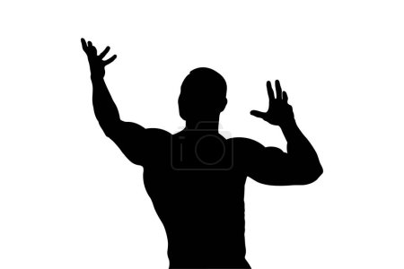 Ilustración de Negro silueta espalda culturismo masculino competencia culturismo - Imagen libre de derechos