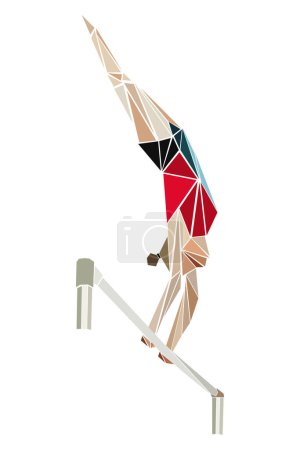 Ilustración de Gimnasia artística gimnasta femenina en bares irregulares - Imagen libre de derechos