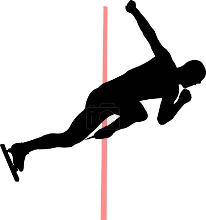 Ilustración de Empezar hombre velocidad patinadores en competencia - Imagen libre de derechos