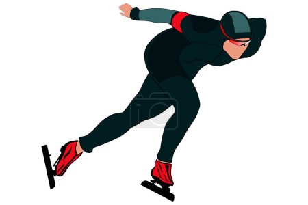 Téléchargez les illustrations : Patineur de vitesse athlète en patinage de vitesse - en licence libre de droit