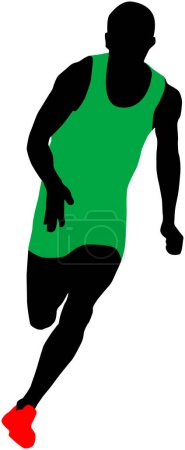 Ilustración de Atleta muscular hombre corriendo sprint vector ilustración - Imagen libre de derechos