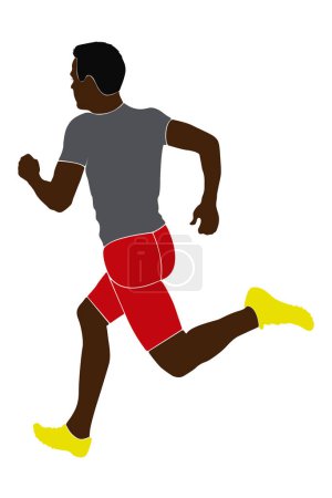 Illustration for Man athlete sprinter running color silhouette - Royalty Free Image