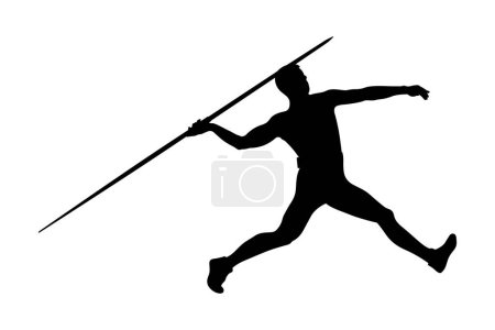 Ilustración de Atleta lanzador de jabalina para la pista y la competencia de campo - Imagen libre de derechos