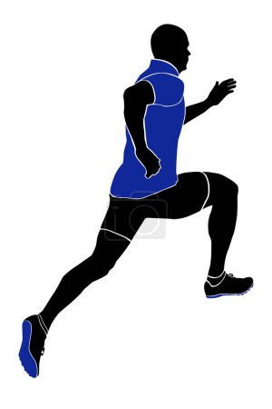Ilustración de Atleta corredor velocista corriendo en ropa deportiva - Imagen libre de derechos