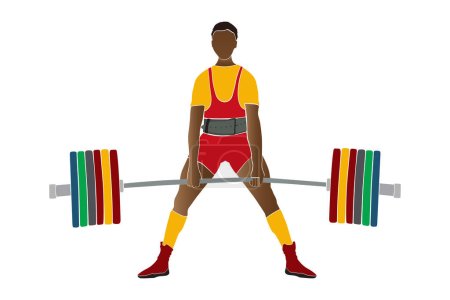 Ilustración de Atleta levantador de pesas muerto en la competencia de levantamiento de pesas - Imagen libre de derechos