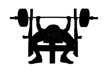 Ilustración de Atleta masculino press levantamiento de pesas competencia - Imagen libre de derechos