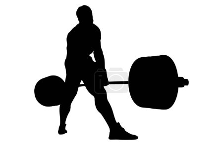 Illustration for Competition powerlifting athlete powerlifter exercise deadlift - Royalty Free Image