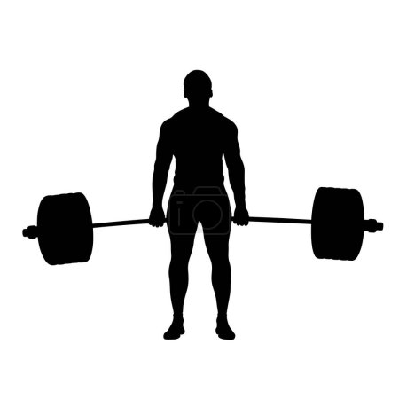 Illustration for Athlete powerlifter successful attempt deadlift vector illustration - Royalty Free Image