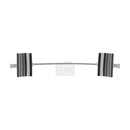 Ilustración de Barra powerlifting peso placas silueta en blanco y negro sobre fondo blanco, vector deportivo ilustración - Imagen libre de derechos