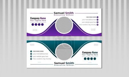 Photo for Business corporate email signature design Flat and Modern Email Signature Template Professional business email signature footer Email Signature vector Layout Double-set - Royalty Free Image